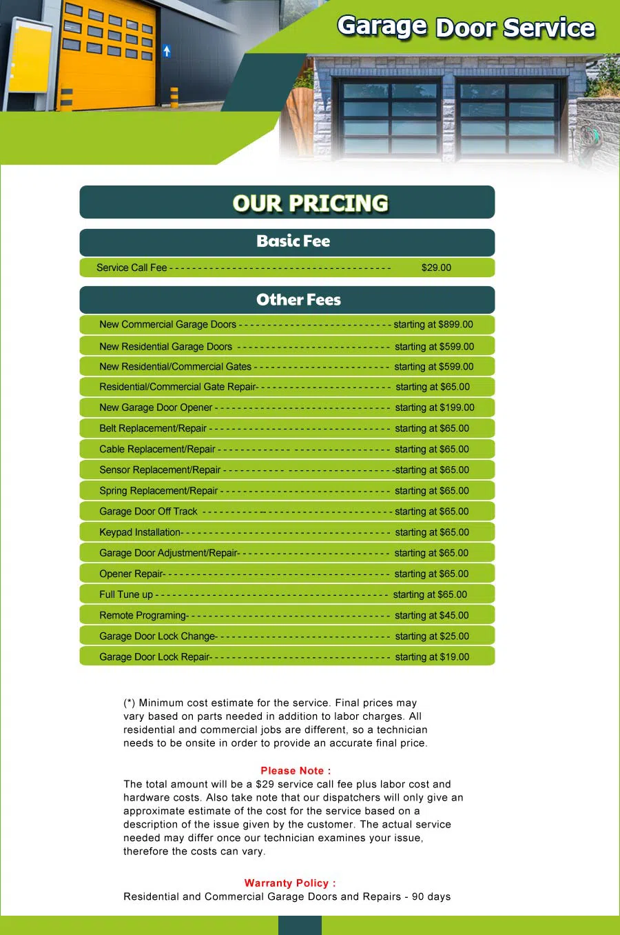 Garage Door 24 Hours Repairs Redlands, CA 909-699-0214